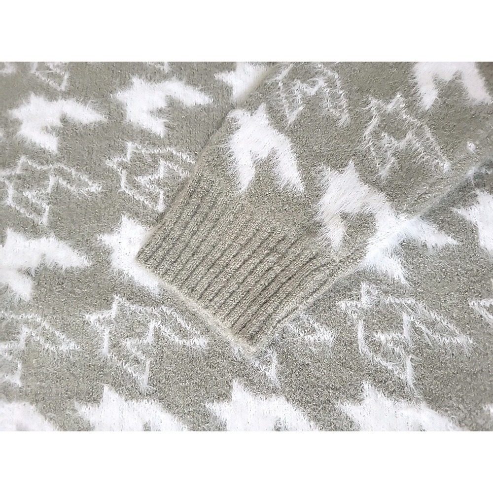 Dreamers by Debut Womens L New Houndstooth Pullover Sweater- Sage‎ Green White - Picture 8 of 9